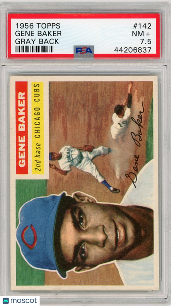 1956 Topps Gene Baker #142 Gray Back PSA 7.5