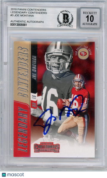 2018 Panini Contenders Legendary Contenders Joe Montana #3 BGS Authentic BAS Auto 10