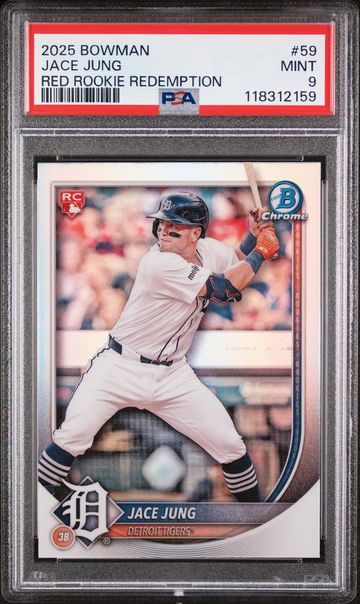 2025 Bowman Red Rookie Redemption Jace Jung #59 PSA 9