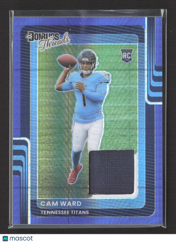 2025 Panini Donruss Optic Football Donruss Threads Prizm Cam Ward #DTBH-CWD Blue RC Authentic Memorabilia