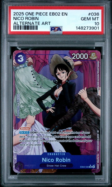 2025 One Piece Anime 25th Collection Alternate Art Nico Robin #EB02-036 PSA 10
