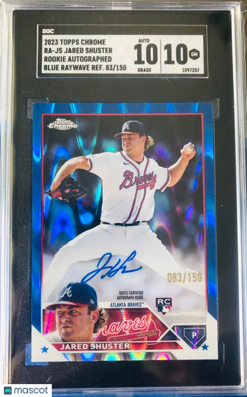 2023 Topps Chrome JARED SHUSTER RC Blue Raywave Refractor Auto /150 SGC 10 POP 2