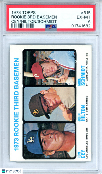 1973 Topps Rookie 3RD Basemen #615 Cey Hilton Schmidt PSA 6
