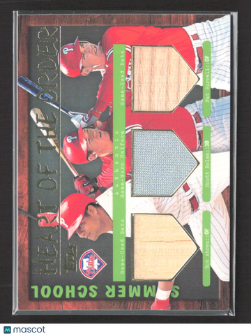 2001 Topps Heart of the Order HTO-ARB Baseball Card Phillies Rolen Burrell Abreu Excellent