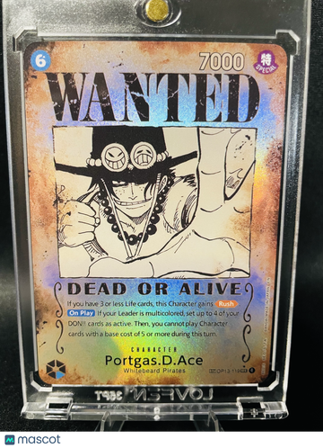 ONE PIECE Portgas.D.Ace Holo Wanted Poster Art Special Rare