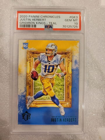 Justin Herbert Gridiron Kings Teal PSA 10! ROOKIE!