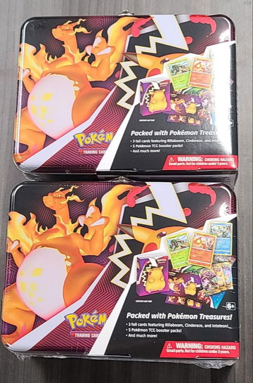 Pokemon TCG Fall 2021 Collectors Chest Tin Lunchbox 5 Booster Packs SEALED - Lot of 2