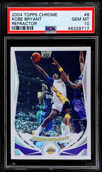 2004 TOPPS CHROME REFRACTOR KOBE BRYANT #8 PSA 10 Gem Mint