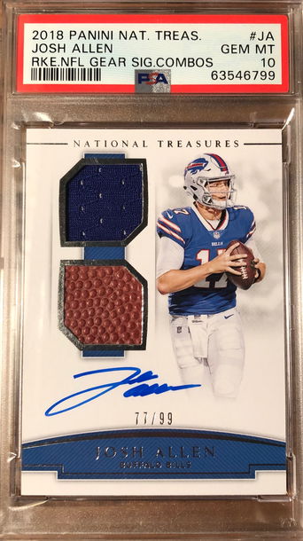 2018 National Treasures Josh Allen RC Auto RPA PSA 10 Gem-Mint