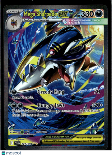 2025 Mega Evolution – Phantasmal Flames Mega Sharpedo EX Holo Secret Rare SAR #127/94