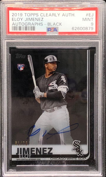 Eloy Jimenez 2019 Clearly Authentic Black Auto /75 PSA 9