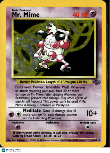 1999 Jungle MR. Mime Holo Rare #6/64