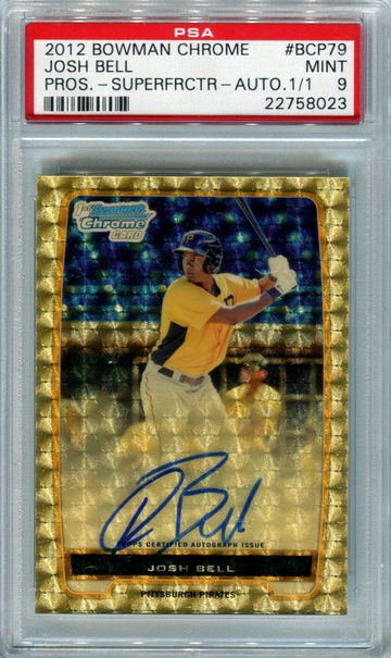 2012 Bowman Chrome Josh Bell Superfractor auto 1/1 PSA 9