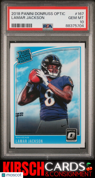 Lamar Jackson 2018 Panini Donruss Optic RC#167 PSA 10