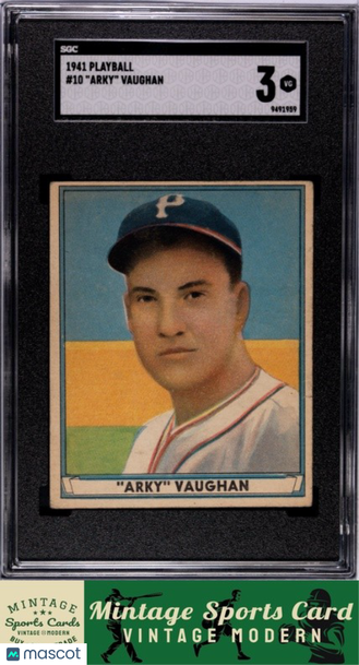 1941 Playball Arky Vaughan #10 SGC 3