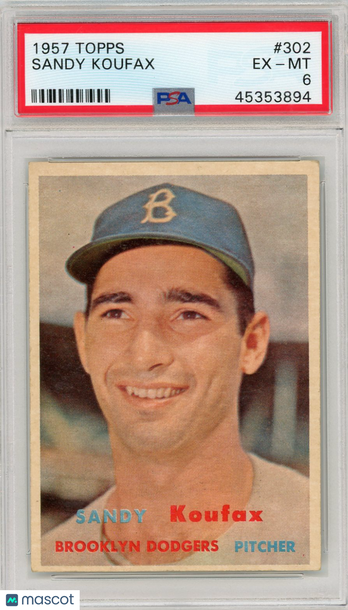 1957 Topps Sandy Koufax #302 PSA 6