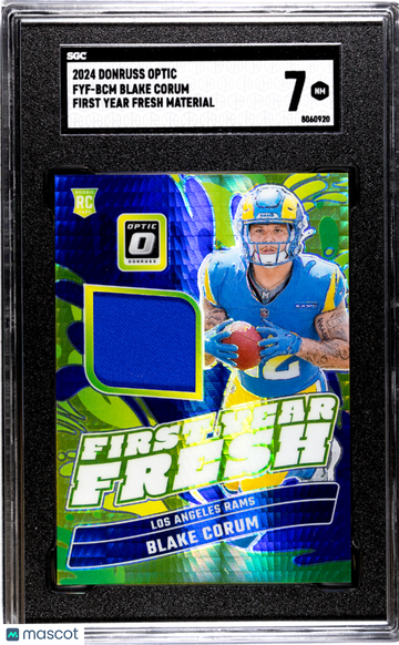 2024 Donruss Optic Blake Corum #FYF-BCM First Year Fresh Mat. SGC 7
