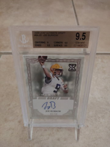 2020 Leaf Ultimate Draft Joe Burrow Auto 45/50 BGS 9.5