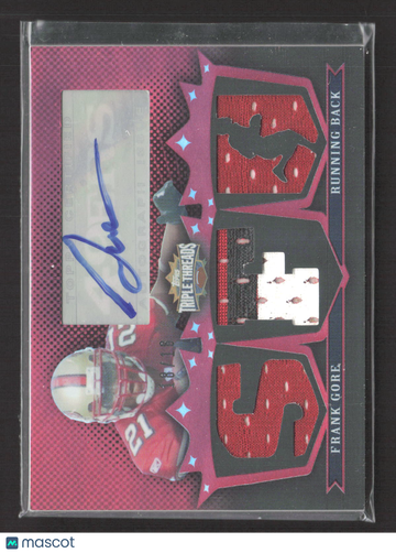 2007 Topps Triple Threads Frank Gore #TTRA-136 /18 Authentic Autographed Jersey Relic Triple Relic