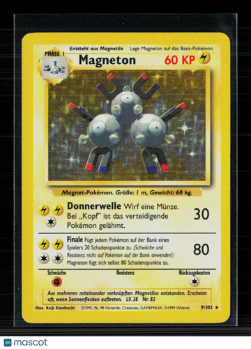 1999 Base Set Magneton Holo Rare German #9/102