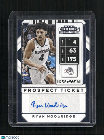 2020 Panini Contenders Draft Picks Ryan Woolridge #126 Game Ticket Red AU