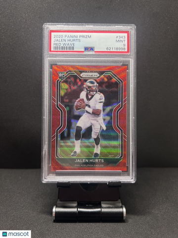 2020 Panini Prizm Jalen Hurts #343 Red Wave PSA 9