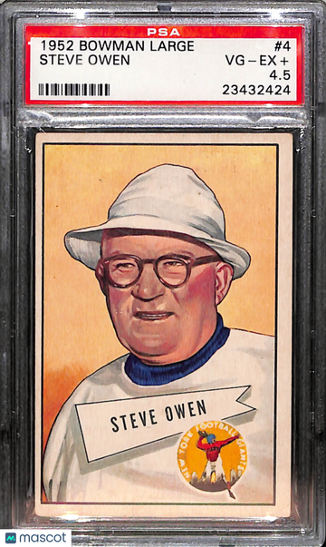 1952 Bowman Large Steve Owen #4 PSA 4.5