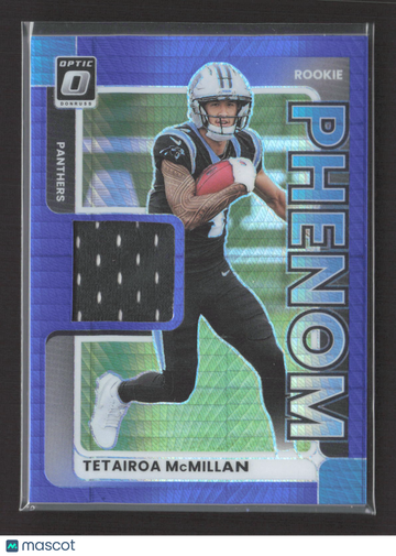 2025 Panini Donruss Optic Prizm Phenom Tetairoa McMillan #RPBH-TMN Blue Memorabilia