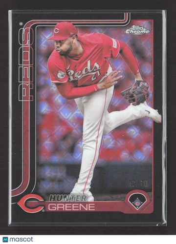 2024 Topps Chrome Hunter Greene #91 Red Logofractor /10