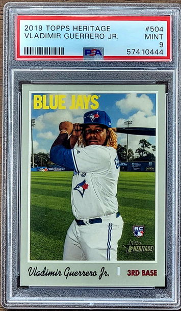 2019 VLADIMIR GUERRERO JR. Topps Heritage PSA 9 Rookie RC #504