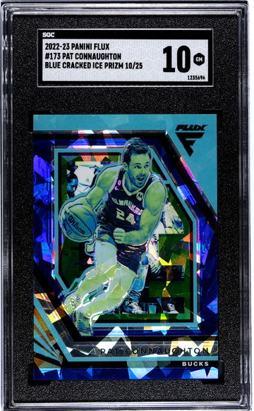 2022-23 Panini Flux Blue Cracked Ice Prizm Pat Connaughton #173 /25 SGC 10