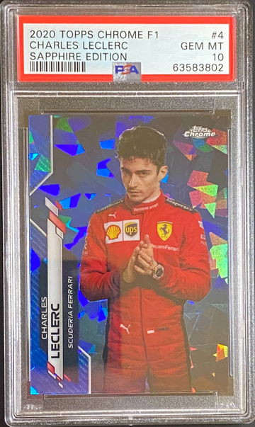 2020 Topps Chrome F1 Formula 1 Charles LeClerc Sapphire Ferrari PSA 10
