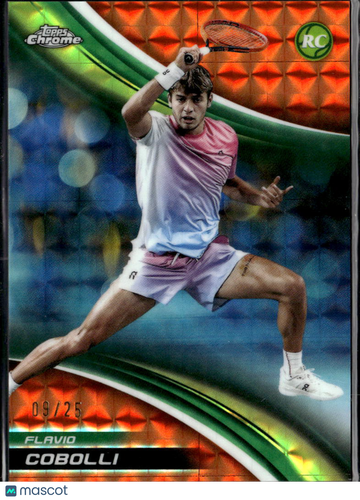 2025 Topps Chrome Flavio Cobolli #48 Orange Refractor /25 RC