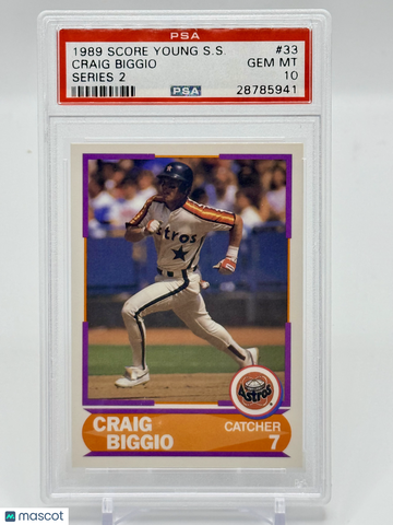 1989 Score Young Superstars Series 2 Craig Biggio #33 PSA 10