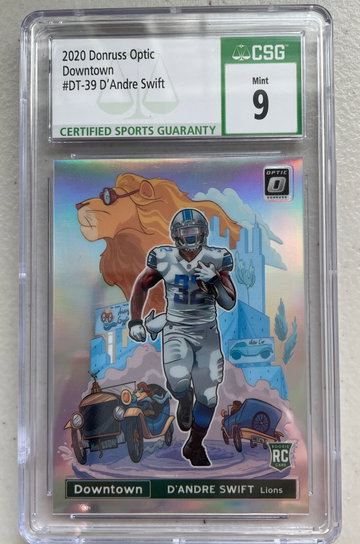 D’andre Swift 2020 optic Donruss Downtown rookie card 