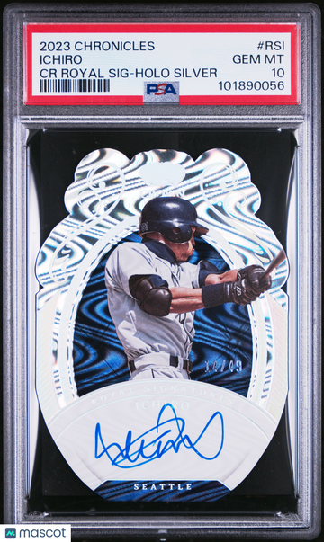 2023 Panini Chronicles Crown Royale Royal Signatures Ichiro #RSI Holo Silver /49 PSA 10