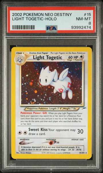 2002 Pokemon Neo Destiny Holo Light Togetic #15 PSA 8
