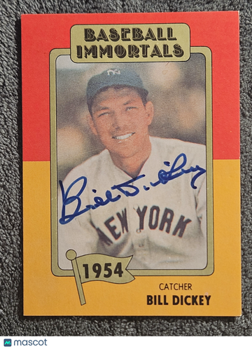 1980 Baseball Immortals Bill Dickey #71 HOF Signed Autograph Auto JSA