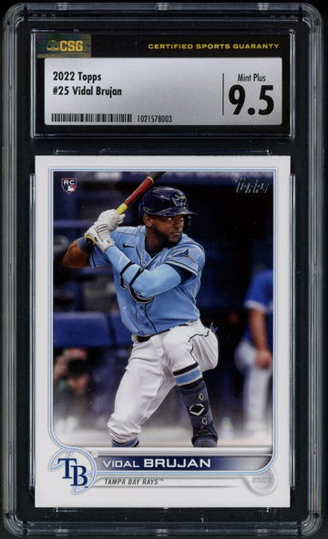 2022 Topps Series 1 Vidal Brujan RC #25 CSG 9.5 Mint+ Tampa Bay Rays
