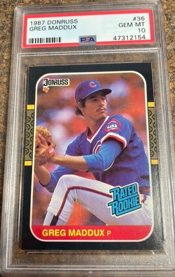 Greg Maddux 1987 Donruss Rated Rookie RC PSA 10