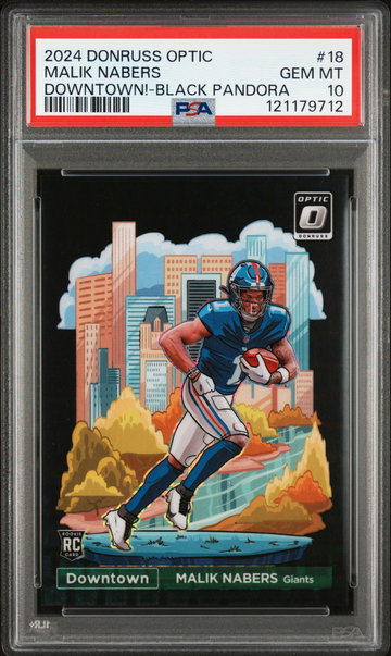 2024 Donruss Optic Downtown! Black Pandora Malik Nabers #18 /25 PSA 10
