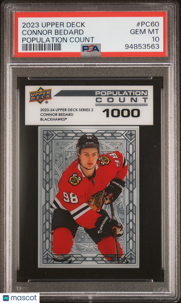 2023 Upper Deck Population Count Connor Bedard #PC60 Rookie /1000 PSA 10
