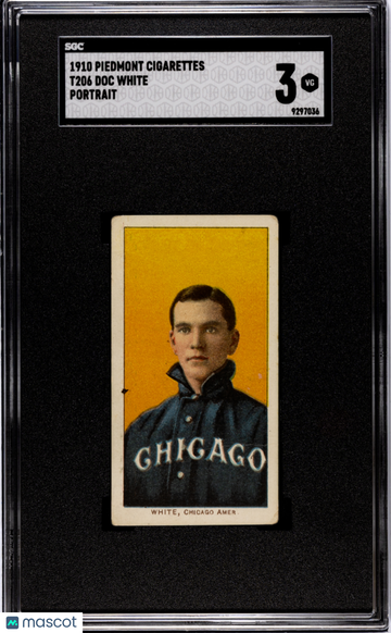 1910 Piedmont Cigarettes (T206) Doc White Portrait SGC 3