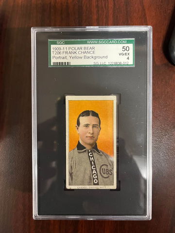 T206 Frank CHance Portrait Yellow Background SGC 4 Polar Bear 