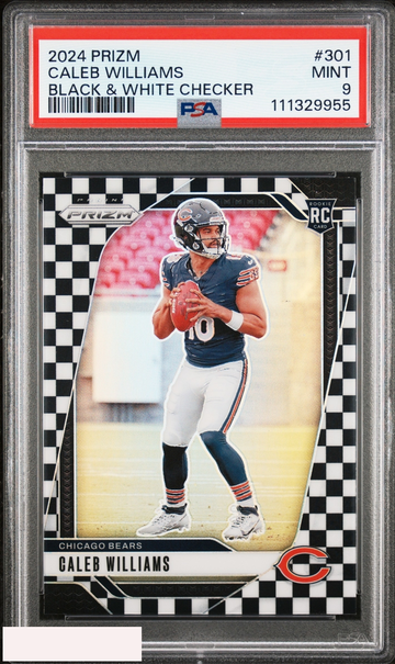 2024 PANINI PRIZM CALEB WILLIAMS #301 BLACK AND WHITE CHECKER ROOKIE RC PSA 9