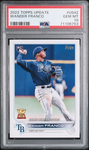  2022 Topps Update Wander Franco RC US42 Debut - PSA 10 - Tampa Bay Rays