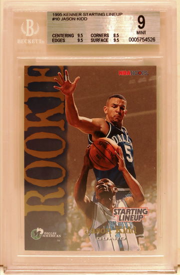 1995 Kenner Starting Lineup #10 Jason Kidd (ROOKIE) BGS 9 MINT (HIGHEST GRADED)