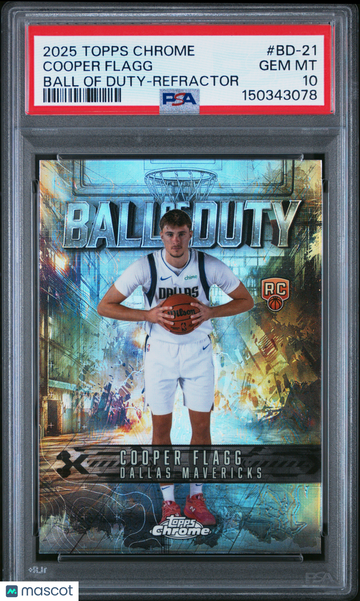 2025 Topps Chrome Ball Of Duty Cooper Flagg #BD-21 Refractor PSA 10