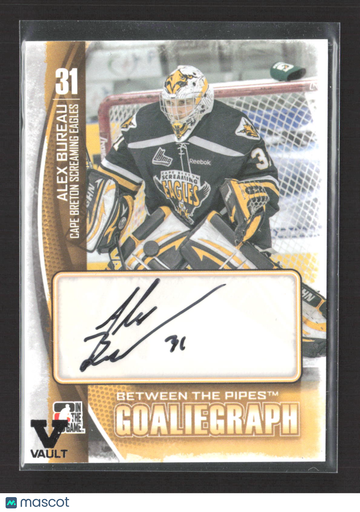2014 In The Game Between The Pipes GoalieGraph Alex Bureau #A-AB Authentic Autograph Auto