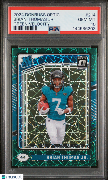 2024 Panini Donruss Optic Brian Thomas JR. #214 Green Velocity PSA 10
